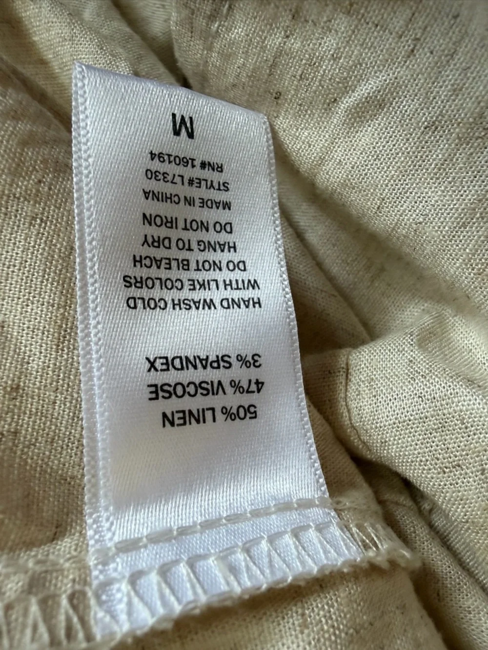 By Together Beige Puff-Sleeve Linen Romper NWT - Picture 8 of 8